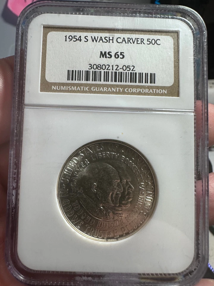 1954-S Washington-Carver 50C NGC MS 65 Silver Commemorative Half   lot# 896 - Image 1 of 4