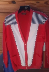 Southern Lady casual top pants outfit 2 pezzi pantaloni tuta fondo taglia S USA rosso - Foto 1 di 11