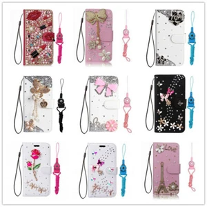 For Google Pixel 6 Pro PU Leather Credit Card Wallet Phone Case +Neck Strap - Picture 1 of 13
