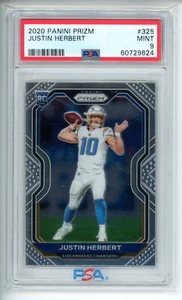 Justin Herbert 2020 Panini Prizm NFL Football #325 RC San Diego Chargers - PSA 9 - Picture 1 of 2
