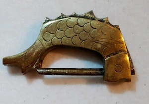 Vintage Chinese Brass Koi Carp Fish Lock without Key As Is 2.25”x1.25” - Picture 1 of 11