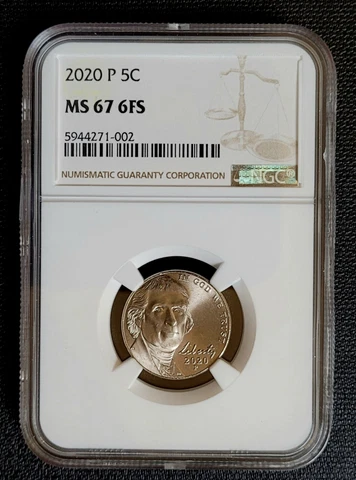 2020 P 5c Jefferson Nickel NGC MS 67 6FS Five Cents MS67 FULL STEPS Cover
