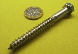 316 Stainless Steel Hex Head Lag Screw 5/16 Threads x 3.00" Length, 10 pcs - Picture 1 of 12