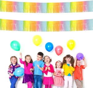 Rec 2 Stück Lametta Vorhang,Deko Geburtstag Mädchen,Fotowand Hintergrund,Party Z - Bild 1 von 6