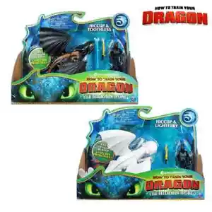Figura de acción original Toothless Light Fury dibujos animados Cómo entrenar a tu dragón - Imagen 1 de 19