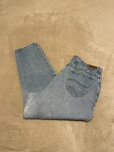 Vintage Women's Lee Jeans Made In USA Size W36 L27 Hi Rise Blue Mom Jeans - Picture 1 of 12