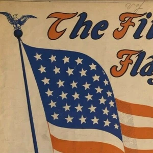 Vintage WWI Noten "The Finest Flag That Flies" große amerikanische Flagge - Bild 1 von 3