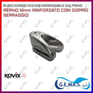Bloqueo de Disco Antirrobo Acero Inoxidable Kovix KVS2-SS Pin 14mm Alta Calidad - Bild 1 von 2