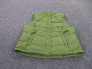 L L Bean Vest Jacket Adult L Green Down Puffer Full Zip Quilted Hiking Womens - Picture 1 of 8