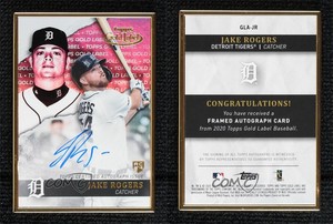 2020 Topps Gold Label Gold Label Framed Auto Jake Rogers #GLA-JR Rookie Auto RC