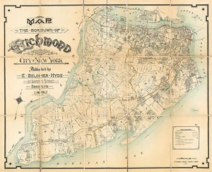 Wandposter 1906 Karte des Borough of Richmond, Stadt New York Staten Island - Bild 1 von 2