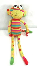 SCM Designs 2011 Calzino a maglia a righe scimmia giallo brillante peluche 19" - Foto 1 di 4