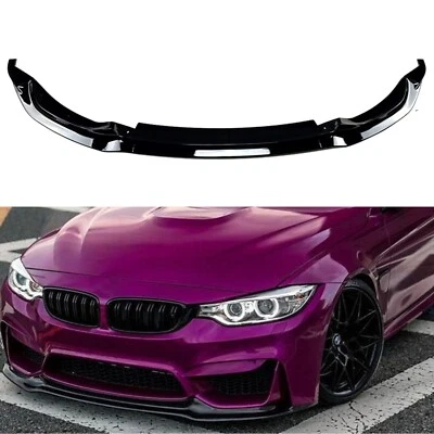 Parachoques delantero divisor alerón labio negro para BMW M3 F80 M4 F82 F83 2015-2020 Foto 1 de 4