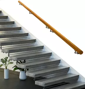 Handrails 2" Staircase Wood 4 Ft Anti-Slip Corridor Home Stair Railing BLACK NEW - Picture 1 of 5