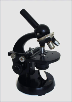 MICROSCOPE STANDART JUNIOR GF 321 ZEISS WINKEL EN LAQUE NOIRE TRIPLE OBJECTIFS . - Photo 1/4