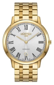 ROAMER 515810 48 22 50 SUPERSLENDER DE HOMBRE EN ACERO CHAPADO EN ORO AMARILLO - Picture 1 of 2
