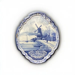 Antik Holländisch Makkum Tichelaar Delft Wandbehang Porzellan Plakette (Zustand) - Bild 1 von 13