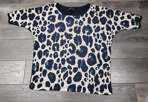 Women's Kardashian Kollection Navy Leopard Print Blouse Size XS - Picture 1 of 7