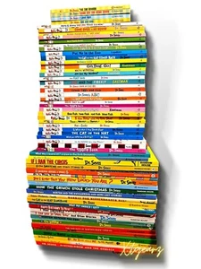 Dr. Seuss Ultimate Book Set- 60 Hardcover Books With 2 Felt Hats & 2 Dolls! - Picture 1 of 13