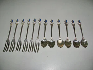 MLC Logo Paramount EPNS A1 Collectors Cake Forks & Spoons As New As Shown - Picture 1 of 5