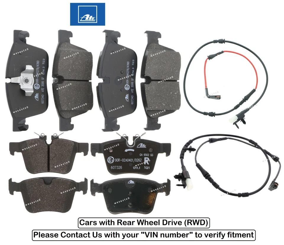 Front Brake & Rear Brake Pad Set +Sensor OEM for Jaguar XE 2.0L 3.0L RWD - Image 1 of 1