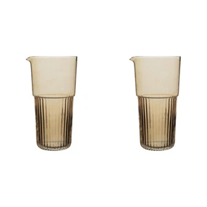 2x Ecology Soda Kitchenware Lime Glass Callisto Carafe Tea 1.4L 22.5cm Brown - Picture 1 of 3