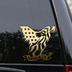 In God We Trust American Flag Eagle Patriotic Vinyl Decal Sticker - Picture 1 of 2