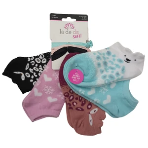 La DeDa Girls No Show 5 Pairs Soft Socks, Hair Tie Gift, Size 9-4.5  Multicolor - Picture 1 of 6