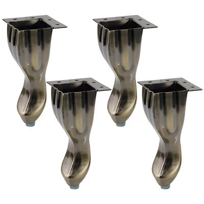 4 Pack S-Shape Bronze Metal Furniture Legs 5.6 inch Sofa Table Feet Support - Image 1 of 4