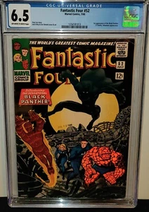 FANTASTISCHE VIER #52 CGC 6.5 1. DRUCK! 1ST APP VON T'CHALLA DEM SCHWARZEN PANTHER! MCU - Bild 1 von 2