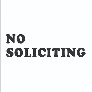 No Soliciting Sticker Decal Sign Business Home Window Door Wall Vinyl Decal - Bild 1 von 2