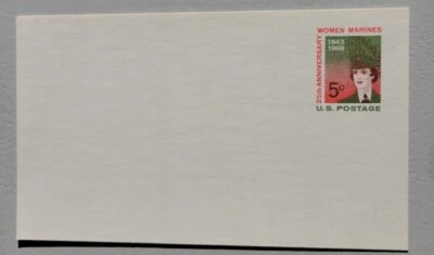 US Postal Card Scott #UX56. 5 Cent Women Marines 1943-1968. Unused. - Image 1 of 3