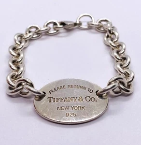 Tiffany & Co Please Return To Tiffany Armband mit ovalem Etikett. Maße 7,5 Zoll - Bild 1 von 10