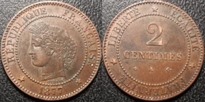 France - III Republic - 2 Cents Cérès 1877 A, Extremely fine - F.109/2 - Picture 1 of 1