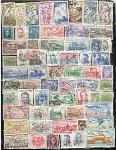 60 Assorted Canceled Postage sTamps from Czechoslovakia (13-316) Cover