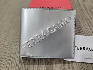 Salvatore Ferragamo Grey Silver Leather Wallet New With Tags $595 - Picture 1 of 5