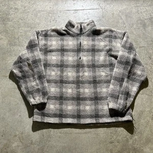 field and stream made in usa 1/4 Zip Flannel Jacket / Sweatshirt Men’s Size L - Picture 1 of 5