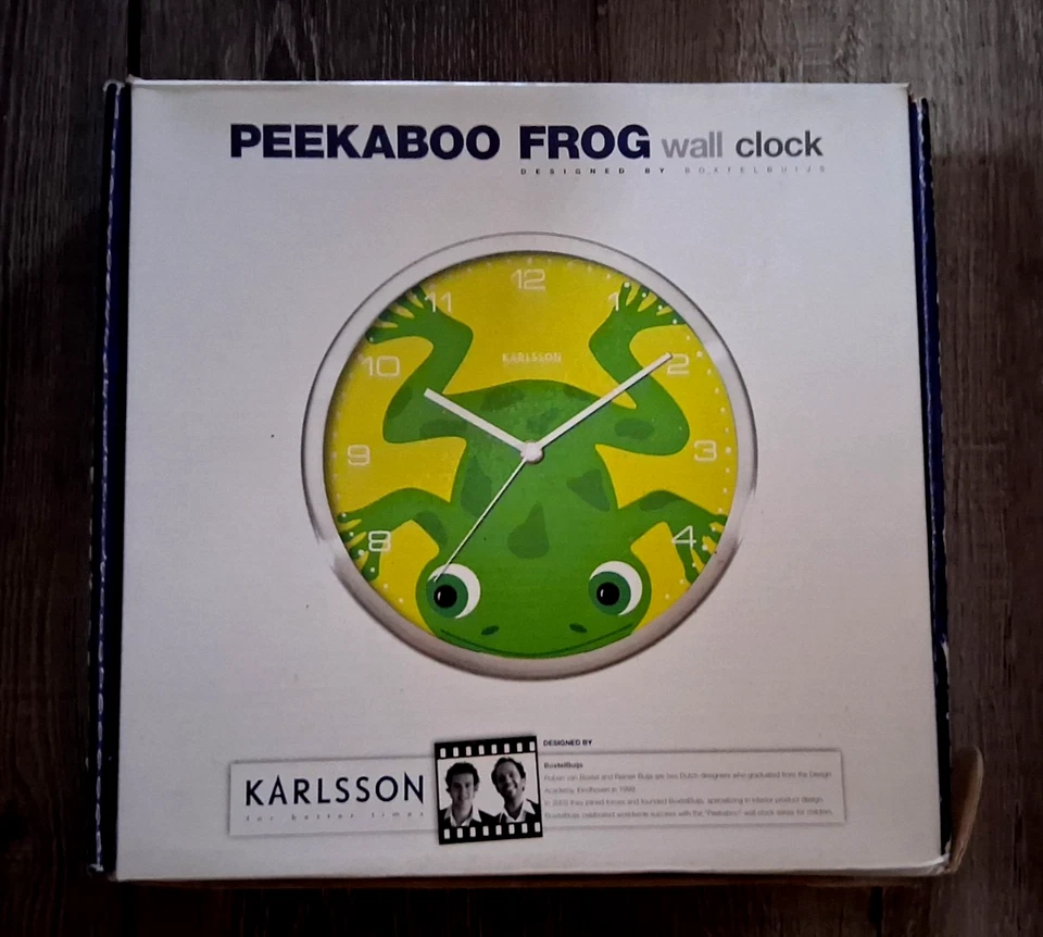 Vintage Peekaboo Frog  Clock  Karlsson for better times :) Rare - Image 1 of 4