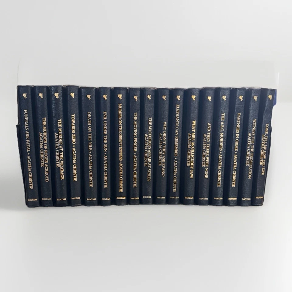 Vintage Agatha Christie Bantam  Gilt Deluxe Leather Mysteries Multiple Titles Foto 1 de 4