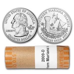 2009-D Mariana Islands U.S. Territory Quarter 40-Coin Roll BU - Picture 1 of 3