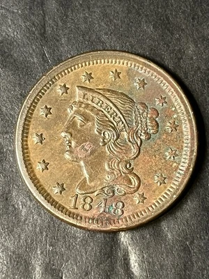 1848 large cent Au+ Details  - Image 1 of 2
