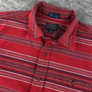 Pendleton Men's XL Red Striped Cotton Thomas Kay Short Sleeve Shirt - Picture 1 of 14