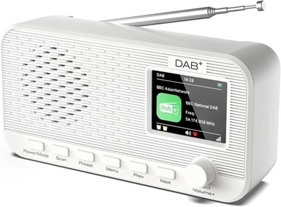 OiDiPi DAB Radio with Bluetooth, Rechargeable Digital FM Radio, Battery Powered - Image 1 of 4