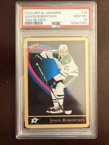 2023-24 Jason Robertson PSA 10 Metal Universe 1990 Skybox Retro SSP Pop 2 Stars - Picture 1 of 2