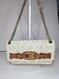 MICHAEL KORS HAMITON VANILLE HELLBRAUN SCHULTER CROSSBODY PVC LEDERBESATZ - Bild 1 von 21