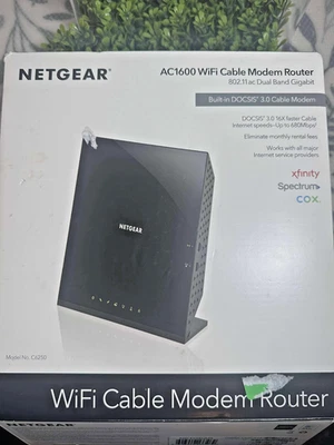 Netgear C6250 AC1600 WiFi Cable Modem Router – Dual Band w/ Box – Xfinity Cox  - Image 1 of 4