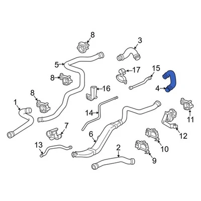 For Porsche 911 2001-2005 Porsche 99610663876 Right Radiator Coolant Hose Foto 1 de 4