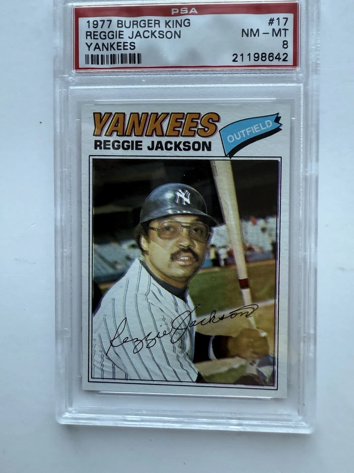 Reggie Jackson 1977 Burger King #17 PSA 8 casi nuevo - MT Yankees Foto 1 de 2