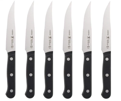 J.A. HENCKELS SOLUTION 17549-120 4.5" 6 PCS STEAK KNIFE SET BLACK NEW - Image 1 of 4