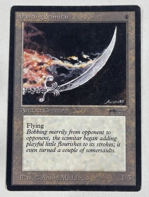 Dancing Scimitar Arabian Nights MP Moderate Play MTG Magic The Gathering - Image 1 of 2